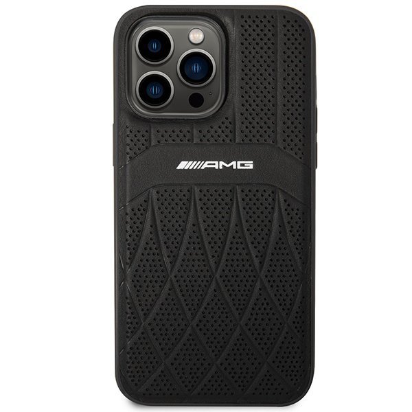 AMG AMHMP14XOSDBK iPhone 14 Pro Max 6,7&quot; czarny/black hardcase Leather Curved Lines MagSafe