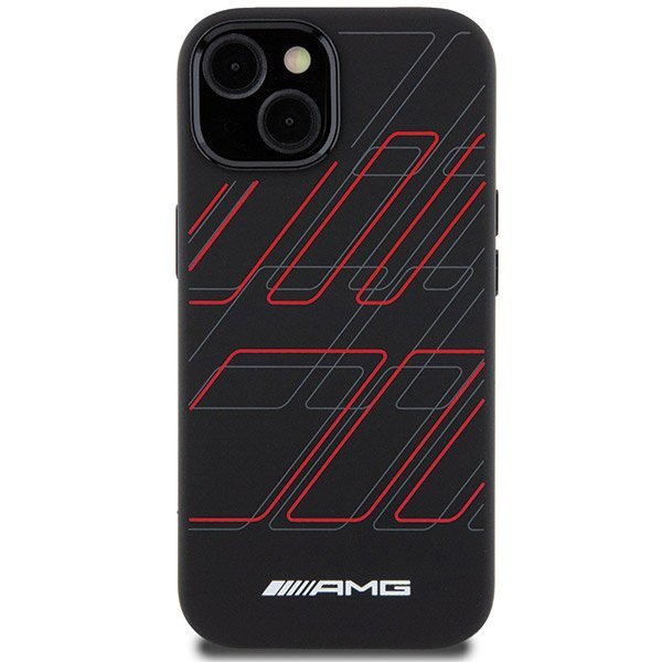 AMG AMHMP15M23SSPK iPhone 15 Plus / 14 Plus 6.7&quot; czarny/black hardcase Silicone Large Rhombuses Pattern MagSafe