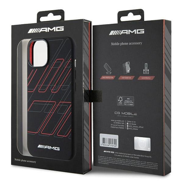 AMG AMHMP15M23SSPK iPhone 15 Plus / 14 Plus 6.7&quot; czarny/black hardcase Silicone Large Rhombuses Pattern MagSafe
