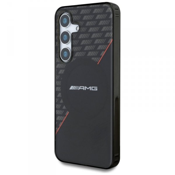 Etui AMG Double Layer Rhombs MagSafe do  Samsung Galaxy S25+ czarno-czerwony