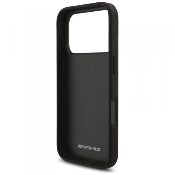 Etui AMG Leather Debossed Lines Logo do  iPhone 17 Pro czarny