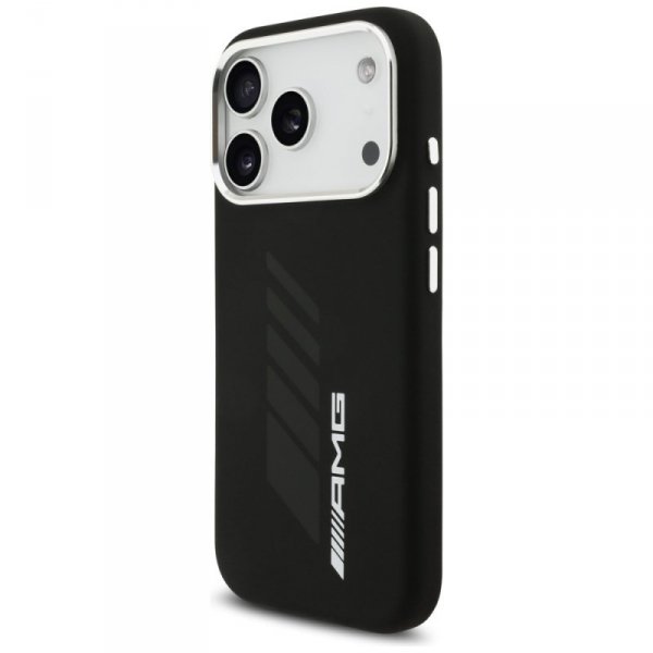 Oryginalne Etui AMG Silicone do iPhone 17 Pro | MagSafe | Oversize Rhombs - Czarny