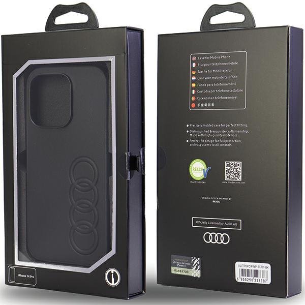 Audi Synthetic Leather iPhone 14 Pro 6.1&quot; czarny/black hardcase AU-TPUPCIP14P-TT/D1-BK