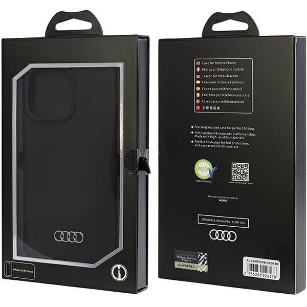 Audi Silicone Case iPhone 15 Pro Max 6.7&quot; czarny/black hardcase AU-LSRIP15PM-Q3/D1-BK