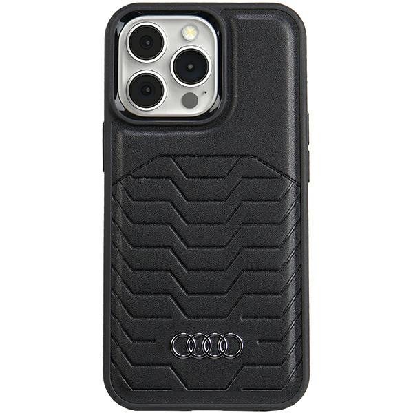 Audi Synthetic Leather MagSafe iPhone 13 Pro / 13 6.1&quot; czarny/black hardcase AU-TPUPCMIP13P-GT/D3-BK