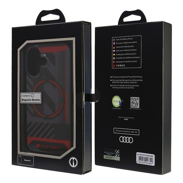 Audi IML Sport MagSafe iPhone 16 6.1&quot;czarny/black hardcase AUS-IMLMIP16-RSQ/D2-BK