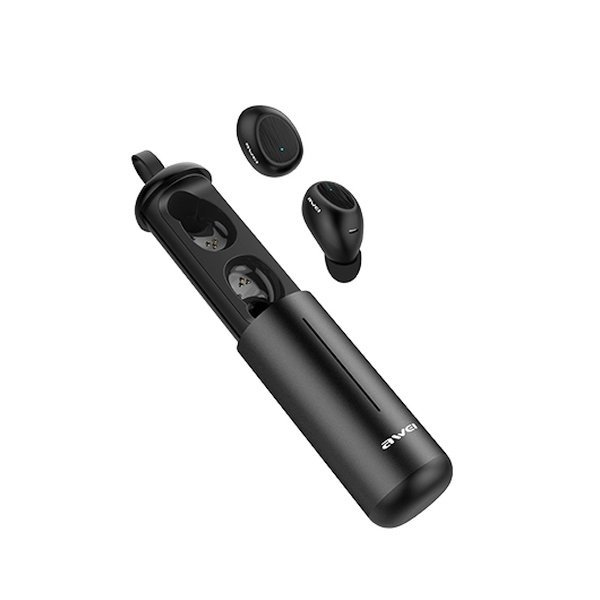 AWEI słuchawki Bluetooth 5.0 T55 TWS+ stacja dokująca czarny/black