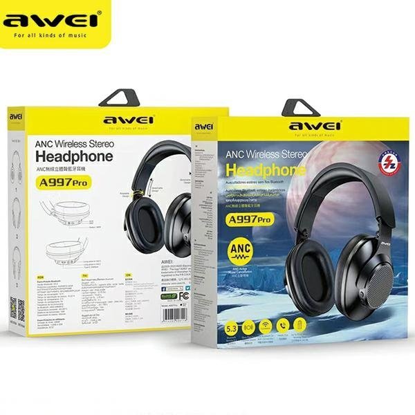 AWEI słuchawki nauszne A997 Pro ANCBluetooth czarny/black