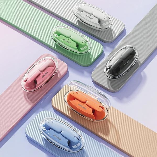 AWEI słuchawki Bluetooth 5.3 T85 ENCTWS + stacja dokująca biały/white