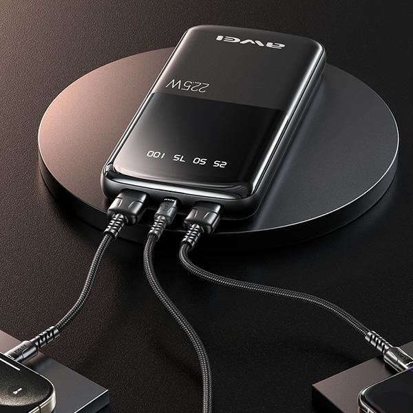 AWEI PowerBank P10K 10000 mAh 22.5Wczarny/black
