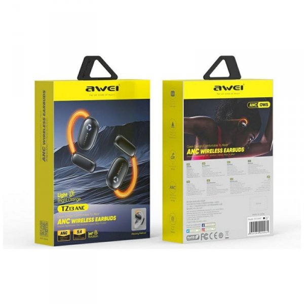 AWEI słuchawki Bluetooth 5.4 TZ13 ANC +  stacja dokująca czarny/black