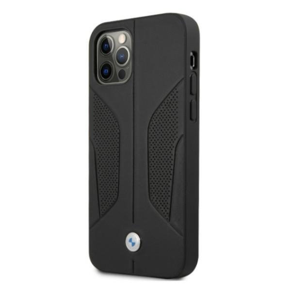 Etui BMW BMHCP12MRSCSK iPhone 12/12 Pro 6,1&quot; czarny/black hardcase Leather Perforate Sides