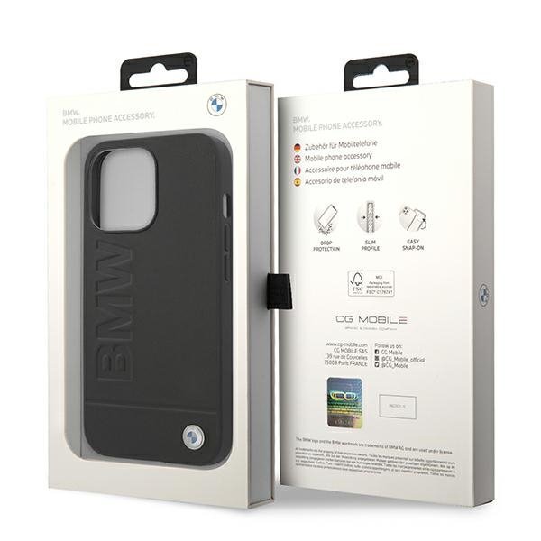 Etui BMW BMHCP14LSLLBK iPhone 14 Pro6,1&quot; czarny/black Leather Stamp