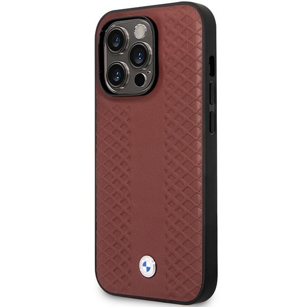 Etui BMW BMHCP14X22RFGR iPhone 14 Pro Max 6,7&quot; burgundowy/burgundy Leather Diamond Pattern