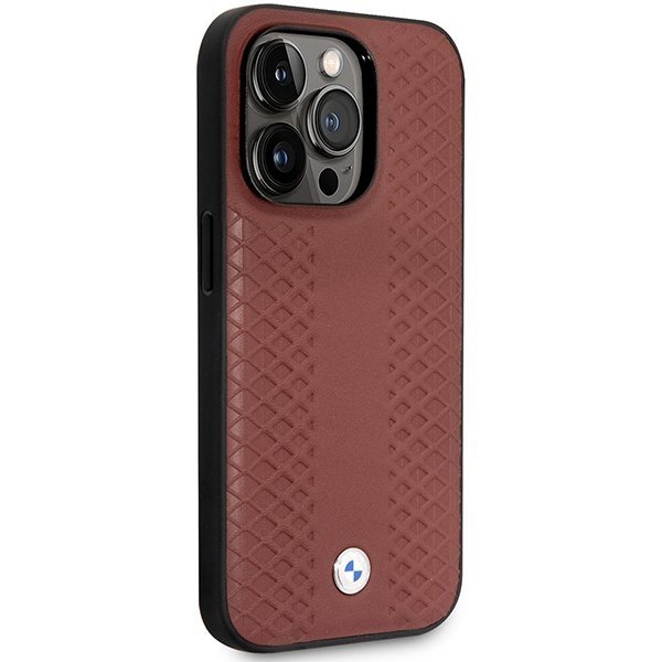 Etui BMW BMHCP14X22RFGR iPhone 14 Pro Max 6,7&quot; burgundowy/burgundy Leather Diamond Pattern