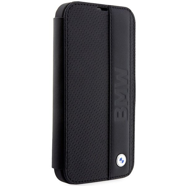 Etui BMW BMBKP14X22RDPK iPhone 14 Pro Max 6,7&quot; czarny/black bookcase Leather Textured&Stripe