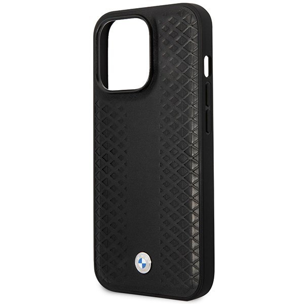 Etui BMW BMHMP14X22RFGK iPhone 14 Pro Max 6,7&quot; czarny/black Leather Diamond Pattern MagSafe
