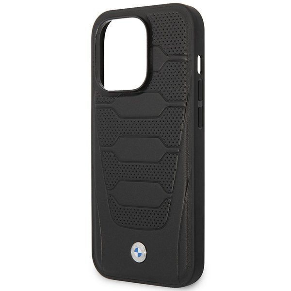 Etui BMW BMHMP14X22RPSK iPhone 14 Pro Max 6,7&quot; czarny/black Leather Seats Pattern MagSafe