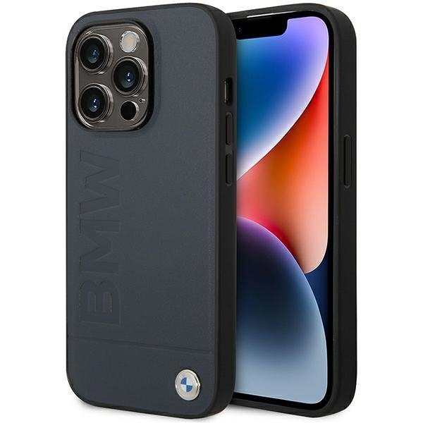 Etui BMW BMHMP14XSLLNA iPhone 14 Pro Max 6,7&quot; granatowy/navy hardcase Leather Hot Stamp MagSafe
