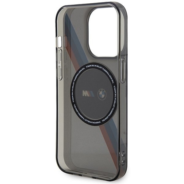 Etui BMW BMHMP14LHDTK iPhone 14 Pro 6.1&quot; szary/grey Tricolor Stripes MagSafe