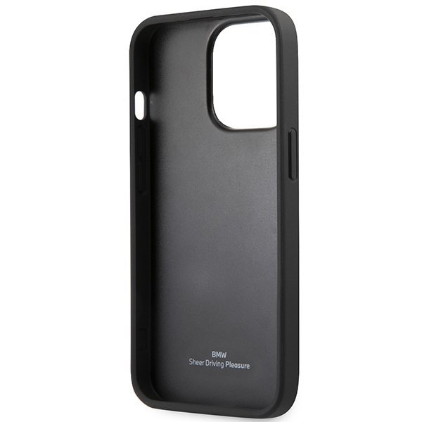Etui BMW BMHCP13LREELK iPhone 13 Pro / 13 6.1&quot; czarny/black hardcase Leather Emboss