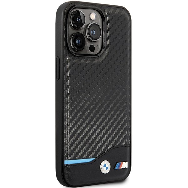 Etui BMW BMHCP13X22NBCK iPhone 13 Pro Max 6.7&quot; czarny/black hardcase Leather Carbon