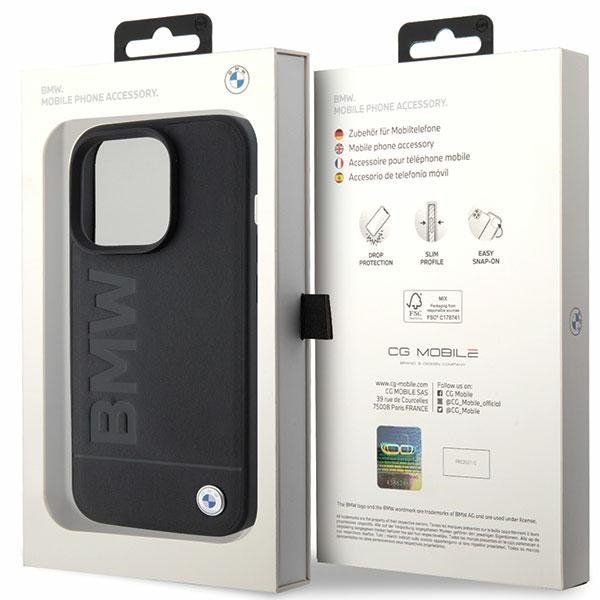 BMW BMHCP15LSLLBK iPhone 15 Pro 6.1&quot; czarny/black Leather Hot Stamp