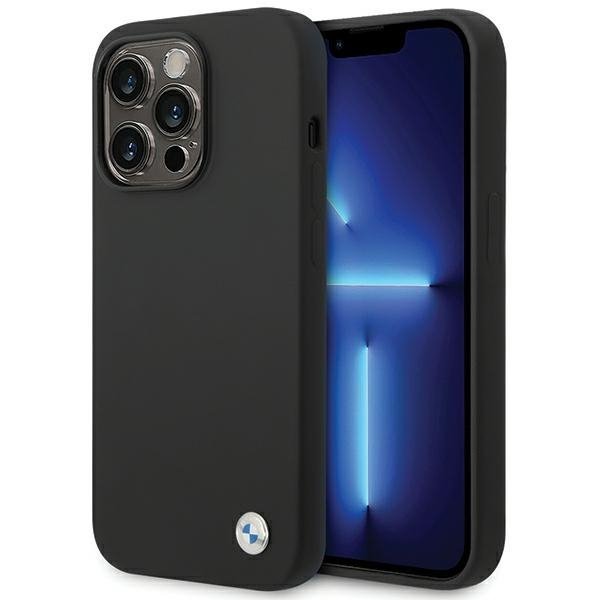 BMW BMHCP15LSILBK iPhone 15 Pro 6.1&quot; czarny/black Silicone Metal Logo