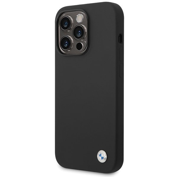 BMW BMHCP15LSILBK iPhone 15 Pro 6.1&quot; czarny/black Silicone Metal Logo