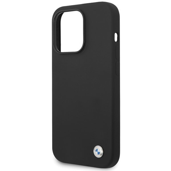 BMW BMHCP15XSILBK iPhone 15 Pro Max 6.7&quot; czarny/black Silicone Metal Logo