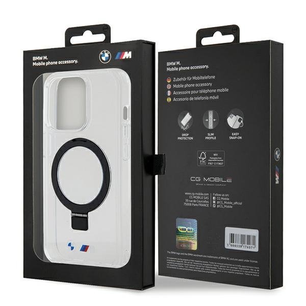 BMW BMHMP15LURST iPhone 15 Pro 6.1&quot; przeźroczysty/clear hardcase Ring Stand M Collection MagSafe