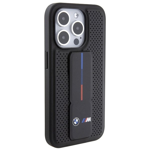 BMW BMHCP15XGSPPRK iPhone 15 Pro Max 6.7&quot; czarny/black hardcase Grip Stand Smooth & Perforated