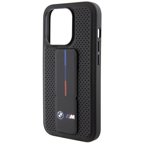 BMW BMHCP15XGSPPRK iPhone 15 Pro Max 6.7&quot; czarny/black hardcase Grip Stand Smooth & Perforated