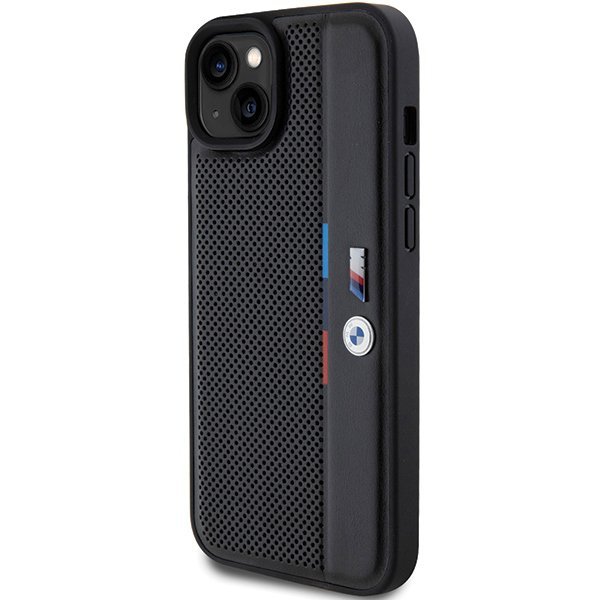 BMW BMHCP15M23PUPVK iPhone 15 Plus / 14 Plus 6.7&quot; czarny/black hardcase Perforated Tricolor Line