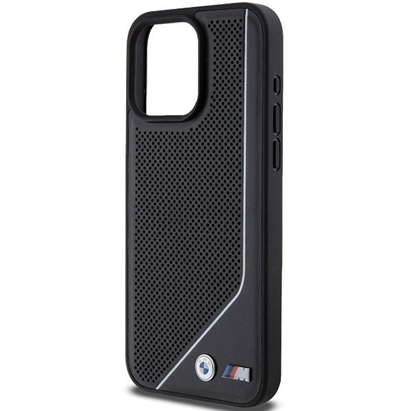 BMW BMHMP15X23PUCPK iPhone 15 Pro Max 6.7&quot; czarny/black hardcase Perforated Twisted Line MagSafe