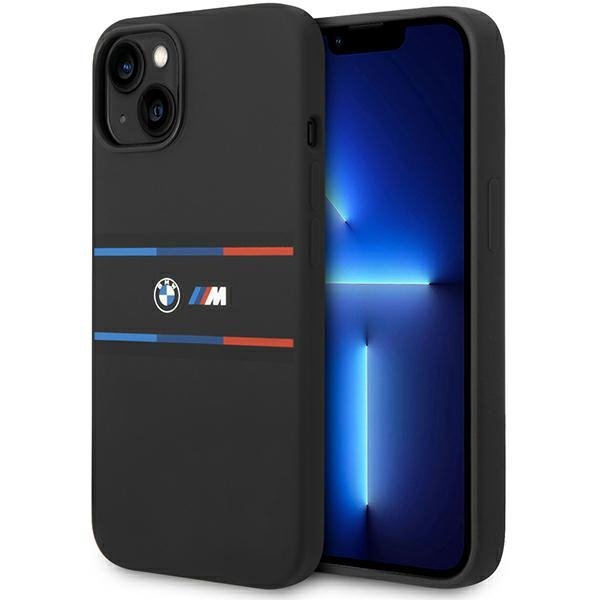 BMW BMHCP15S22SDTK iPhone 15 / 14 / 13 6.1&quot; czarny/black hardcase M Silicone Tricolor Lines