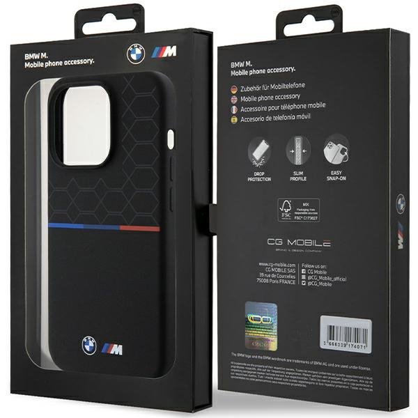 BMW BMHMP15L22SMPK iPhone 15 Pro6.1&quot; czarny/black hardcase M Silicone Pattern MagSafe
