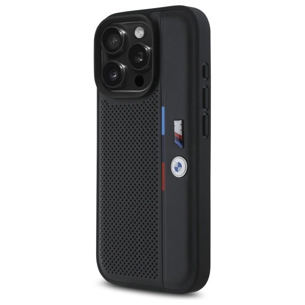 BMW BMHCP16L23PUPVK iPhone 16 Pro 6.3&quot;czarny/black hardcase M Perforated Tricolor Detail Line