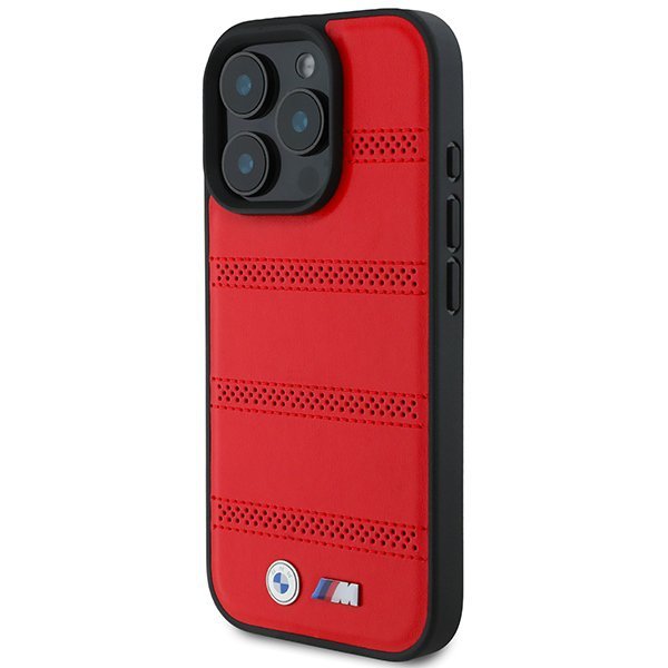 BMW BMHMP16L23PUSPR iPhone 16 Pro 6.3&quot; czerwony/red hardcase M Perforated And Stitched Line MagSafe