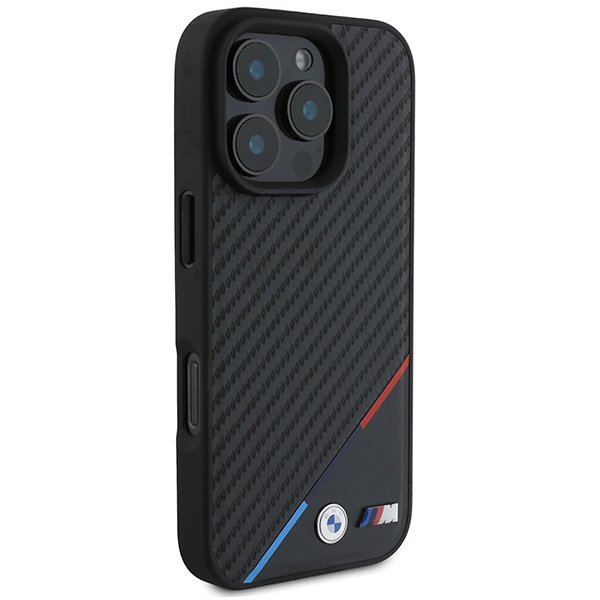 BMW BMHMP16X23PUDTK iPhone 16 Pro Max 6.9&quot; czarny/black hardcase M Carbon Tricolor Line MagSafe