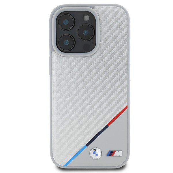 BMW BMHMP16X23PUDTS iPhone 16 Pro Max 6.9&quot; szary/grey hardcase M Carbon Tricolor Line MagSafe