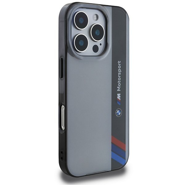 BMW BMHCP16X23HTFEG iPhone 16 Pro Max 6.9&quot; szary/grey hardcase Motorsport IML Vertical Stripe