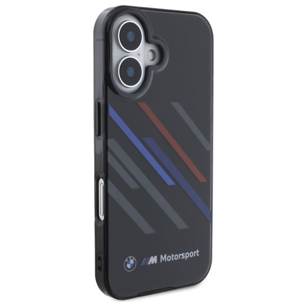 BMW BMHCP16S23HTRAK iPhone 16 6.1&quot;       czarny/black hardcase Motorsport IML Random Stripes