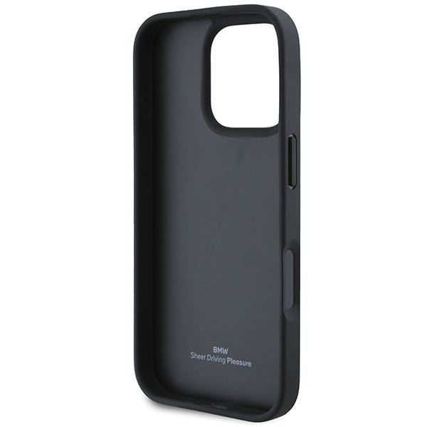 BMW BMHCP16LSLLBK iPhone 16 Pro 6.3&quot;czarny/black hardcase Leather Hot Stamp
