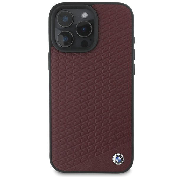 BMW BMHMP16X23RDDR iPhone 16 Pro Max6.9&quot; czerwony/red hardcase Sign Leather Diamond Metal Logo MagSafe