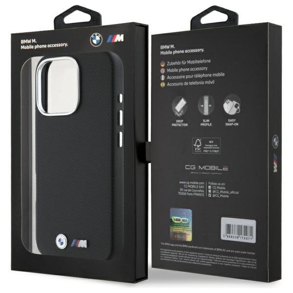 BMW BMHCP16X23PUFWKEV iPhone 16 Pro Max 6.9&quot; czarny/black hardcase M Edition Kevlar wrapped metal