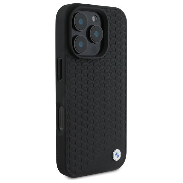 BMW BMHMP16L23RDDK iPhone 16 Pro 6.3&quot;    czarny/black hardcase Sign Leather Diamond Metal Logo MagSafe