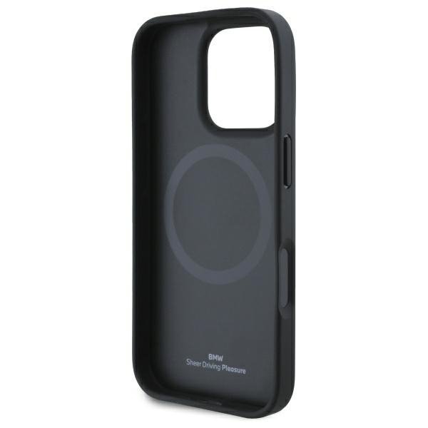 BMW BMHMP16L23RDDK iPhone 16 Pro 6.3&quot;    czarny/black hardcase Sign Leather Diamond Metal Logo MagSafe