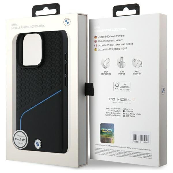 BMW BMHMP16X23RDCLK iPhone 16 Pro Max     6.9&quot; czarny/black hardcase Sign Leather Textured And Line MagSafe