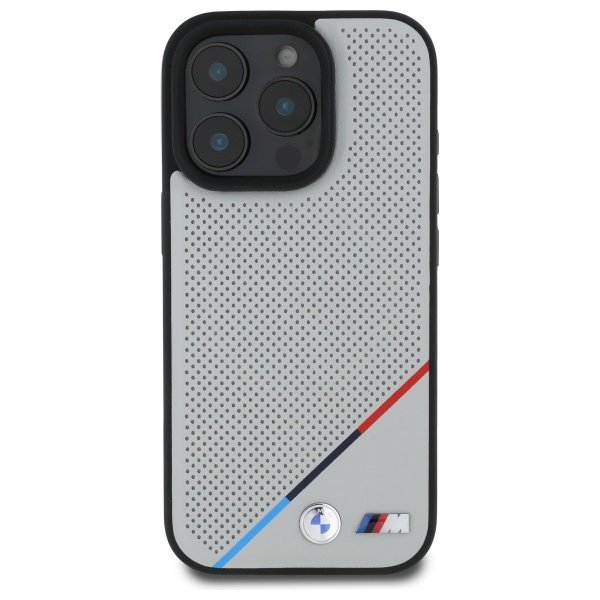 BMW BMHMP16X23PUPDG iPhone 16 Pro Max    6.9&quot; szary/grey hardcase M Perforated Tricolor Line MagSafe